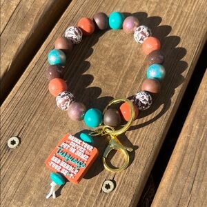 Colorful Beaded Keychain Bracelet